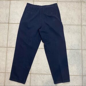 Authentic Laundered Khakis ALK 36-32 Blue Pleated Slacks Navy Cotton